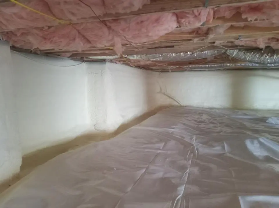 Crawl space encapsulation with closed-cell spray foam for Spray Foam Roofing in Matthews